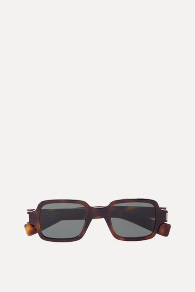 Square-Frame Tortoiseshell Acetate Sunglasses from Saint Laurent