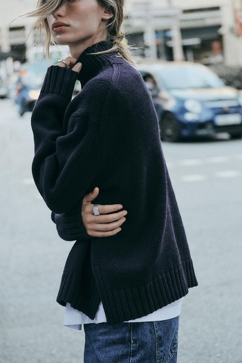 High Neck Knit Sweater