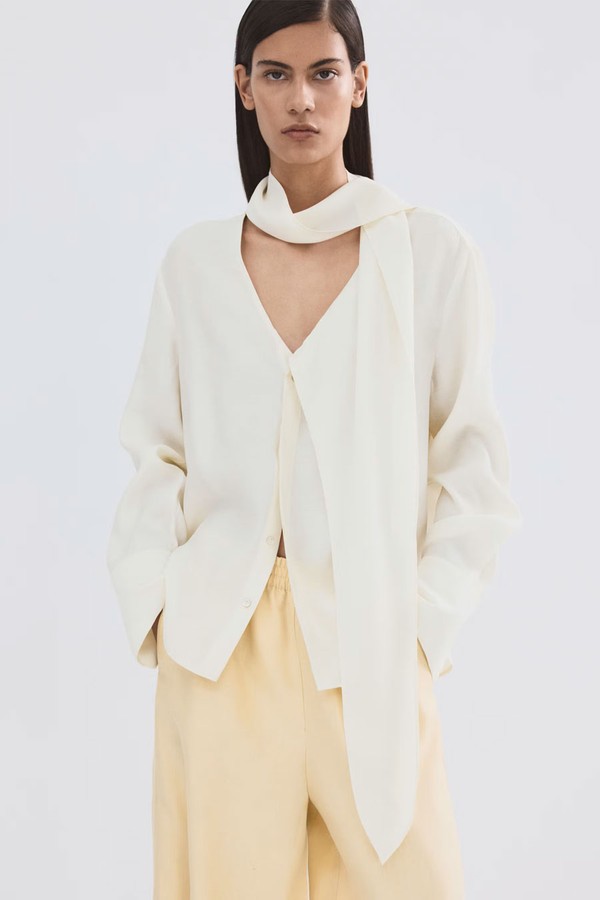 Scarf Collar Blouse