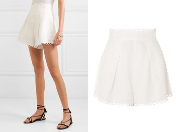 Alia Picot-Trimmed Linen Shorts from Zimmermann