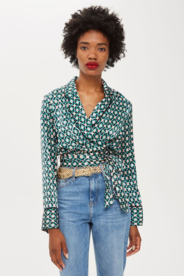 Geometric Print Pyjama Top