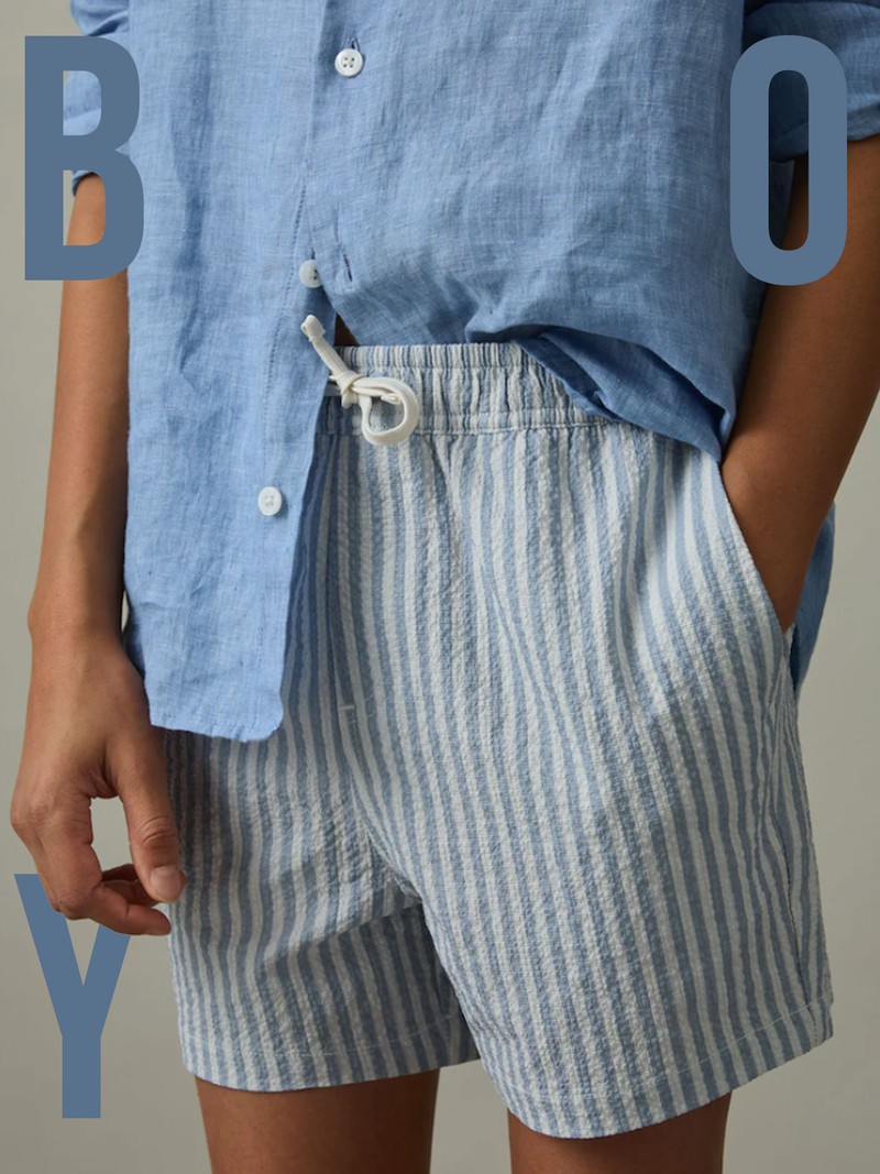 Seersucker Striped Swim Shorts from Reiss