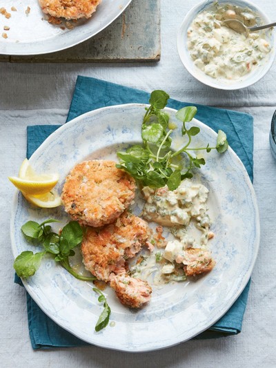 Double Salmon Fishcakes With Flying Tartar