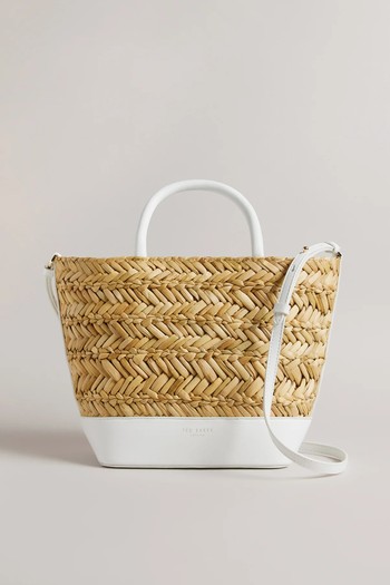 Ivelie Medium Raffia Basket Weave Tote Bag