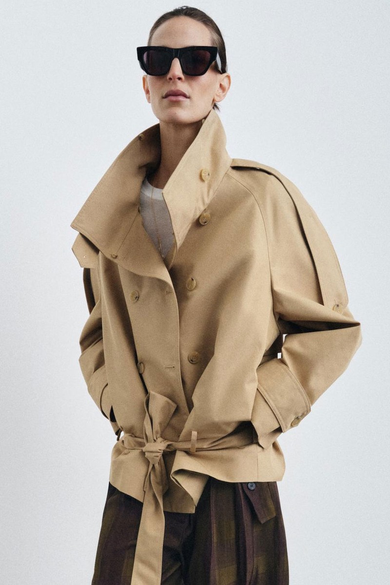 ZW Collection Short High-Neck Trench Coat from Zara