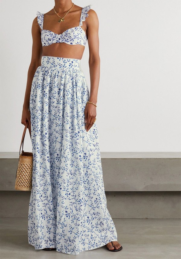 Printed Cotton Maxi Skirt, £340.54 | Agua By Agua Bendita