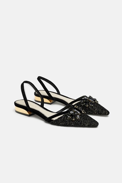 Bejewelled Slingback Slides from Zara