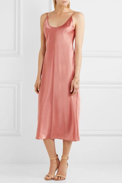 Embroidered Silk-Satin Dress from T By Alexander Wang