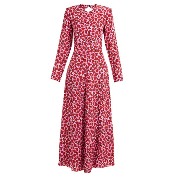 Lipstick-Print Silk Dress from Raey