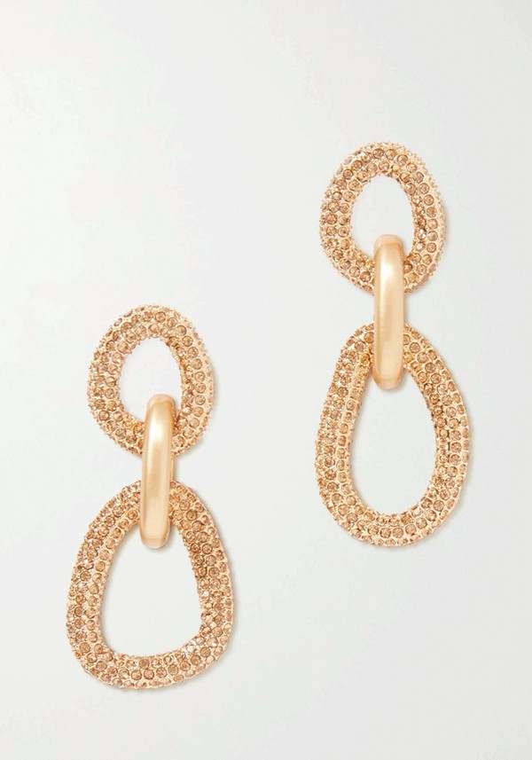 Reyes Gold-Tone Crystal Earrings from Cult Gaia