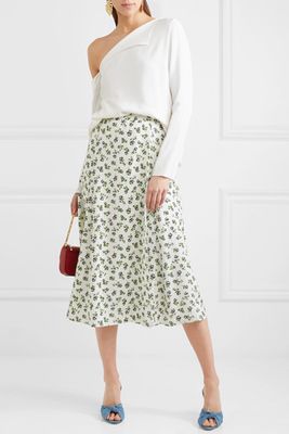 Luison Wrap-Effect Floral-Print Crepe Midi Skirt from Emilia Wickstead