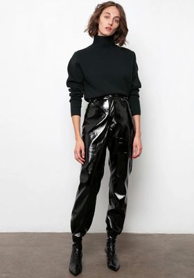 Black Patent Flared Pants from The Frankie Shop