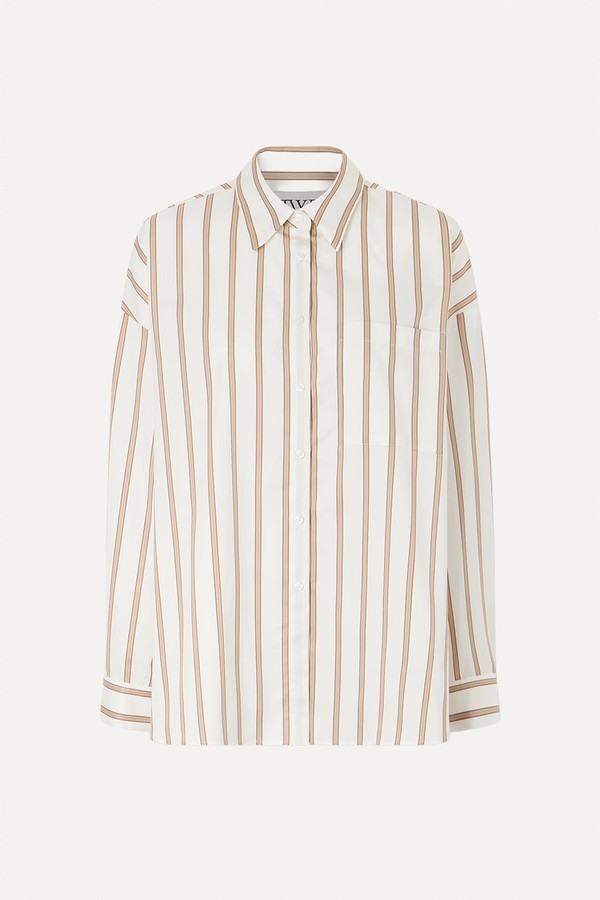 Something Borrowed Striped Cotton-Poplin Shirt from TWP