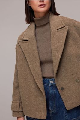 Relaxed Cropped Wool Coat 