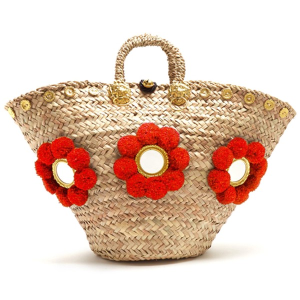 Pom-Pom Straw Tote from Muzungu Sisters