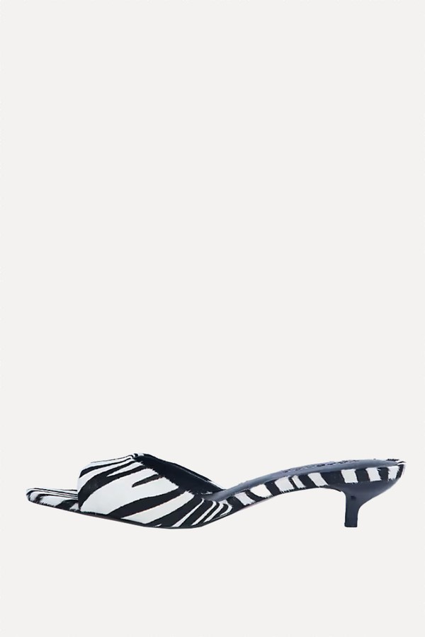 Alba Real Leather Peep Toe Kitten Heel Mules from Topshop