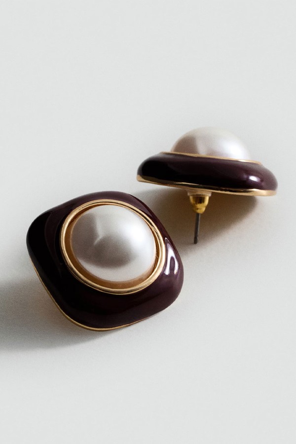 Combined Pearl Earrings from Mango