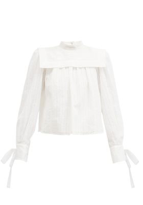 Gilokia Cuff-Tie Broderie-Anglaise Blouse from Isabel Marant