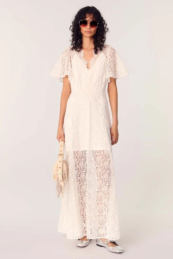 Floral Guipure Maxi Dress from Maje