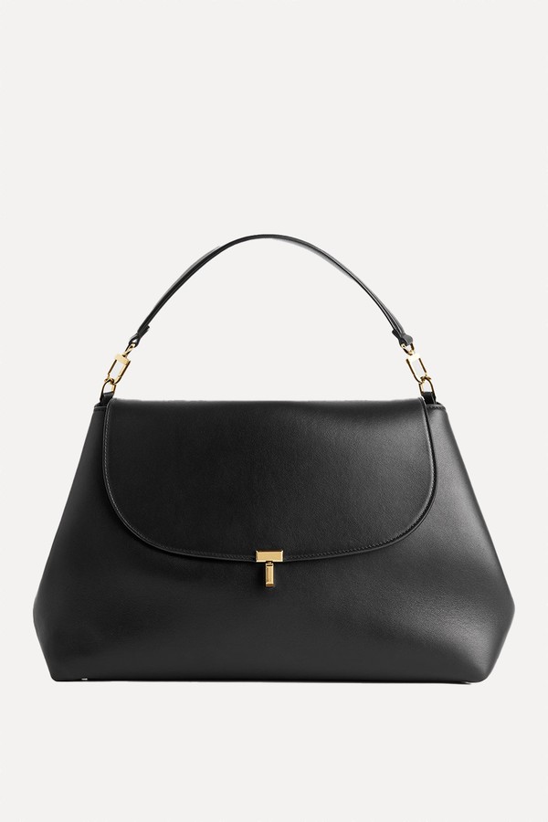  T-Lock Leather Satchel Handbag