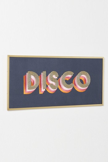 Disco Beaded Blue Fabric Wall Art from Oliver Bonas