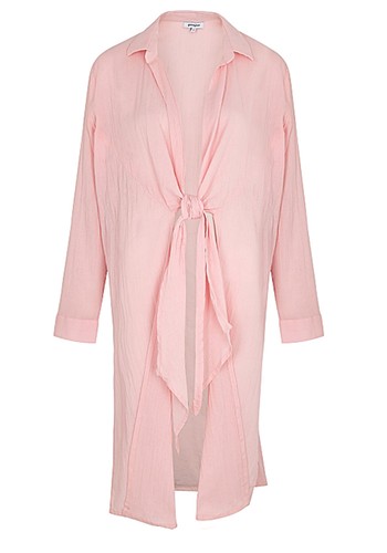 Ma'am Pink Cotton Guaze Shirt Dress from Gimaguas