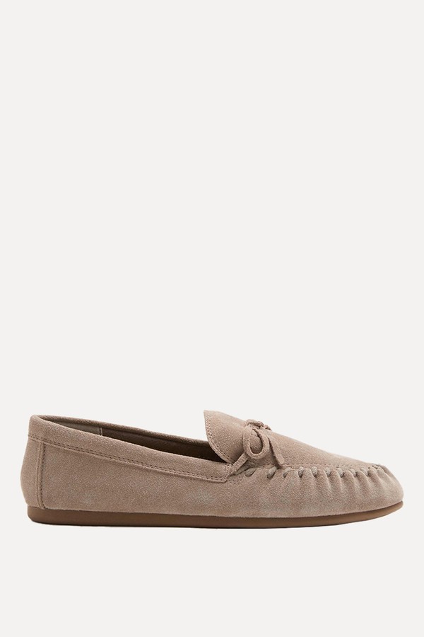 Suede Bow Flat Driver Shoes from Marks & Spencer