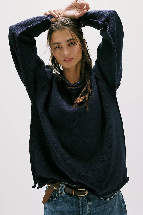 We The Free Ella Roll-Neck Cotton Knit Sweater