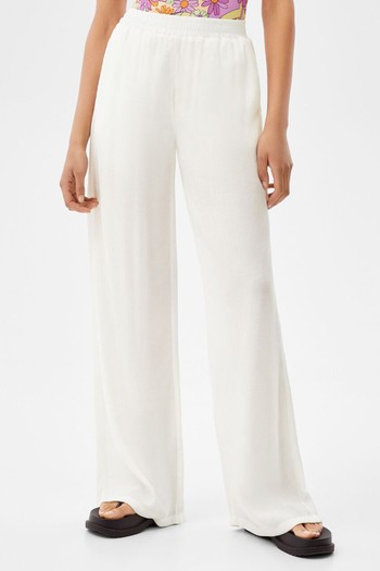 Wide-Leg Crepe Trousers