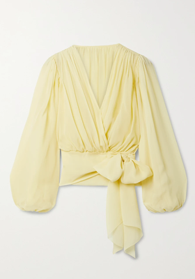 Silk-Chiffon Wrap Top from Dolce & Gabbana