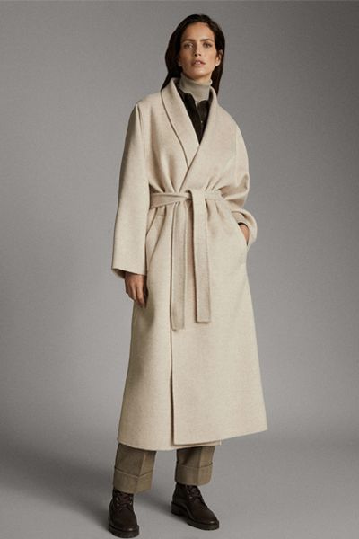 Handmade Melange Wool Coat from Massimo Dutti