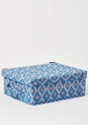 Alizee Blue Fabric Small Storage Box from Oliver Bonas