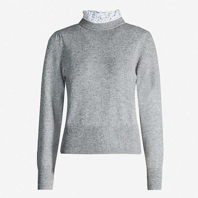 Ruffle-Trimmed Wool-blend Jumper from Sandro