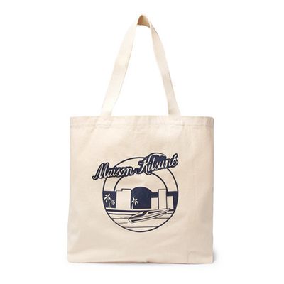 Printed Cotton Canvas Tote Bag from Maison Kitsune