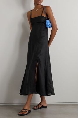 Tagliatelle Bow-Detailed Linen Midi Dress, £289 | Faithfull The Brand