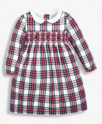 Smocked Tartan Party Dress from JoJo Maman Bebe