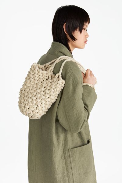 Natural Cord Bucket Bag