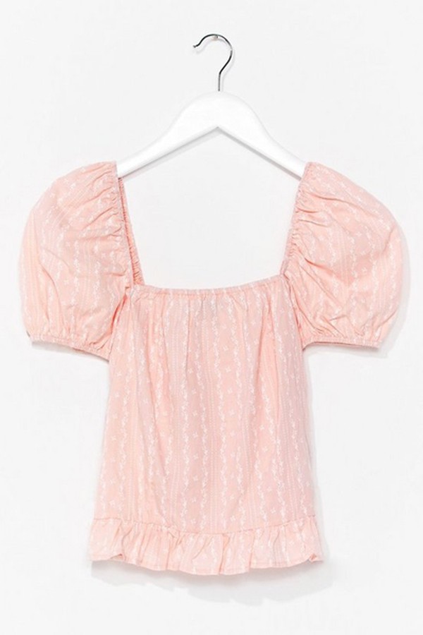 Shirred You're Back Puff Sleeve Blouse