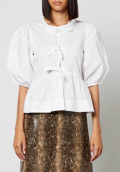  Cotton-Poplin Peplum Blouse from Ganni