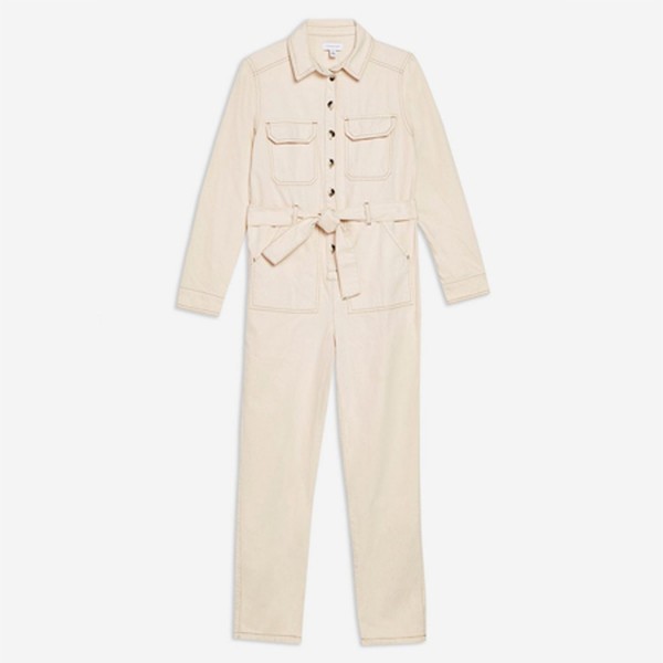 Ecru Denim Boilersuit from Topshop