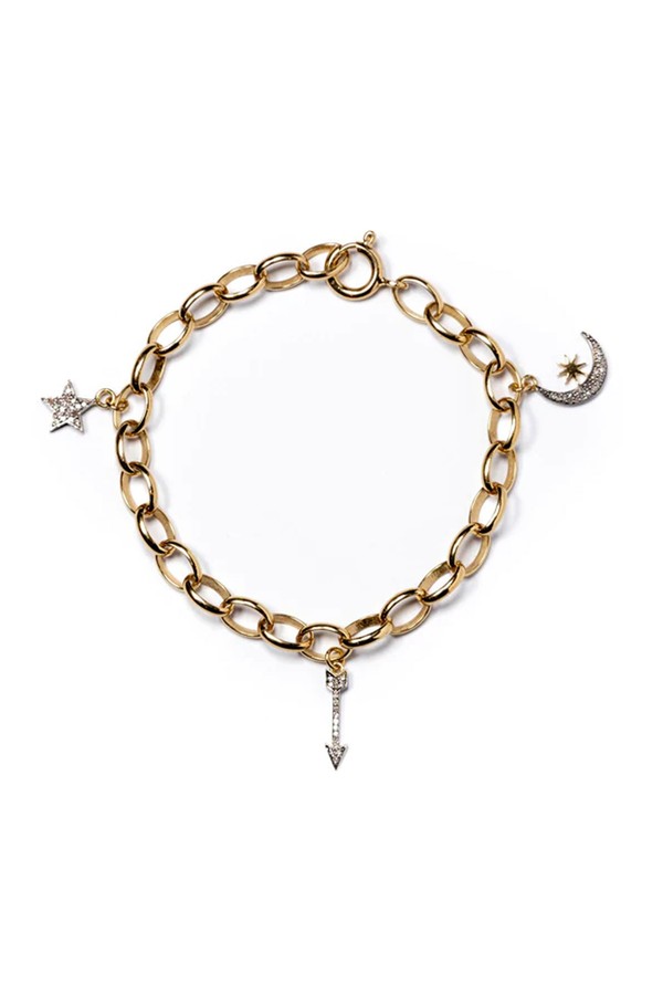 Diamond Moon & Stars Charm Bracelet from Kirstie Le Maque