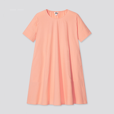 Seersucker Short Sleeved Dress