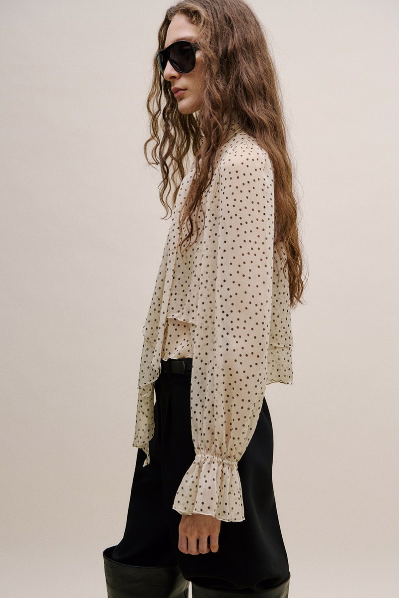 Bow Polka-Dot Blouse from Mango