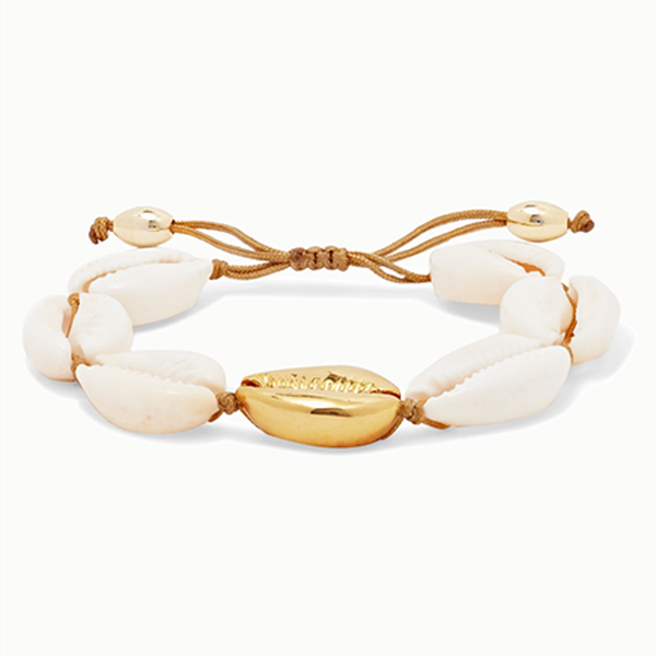 Large Puka Gold-Plated & Shell Bracelet from Tohum