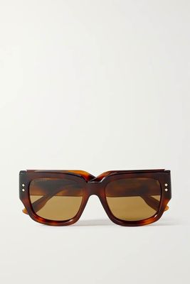 Nouvelle Vague Square-Frame Tortoiseshell Acetate Sunglasses from Gucci