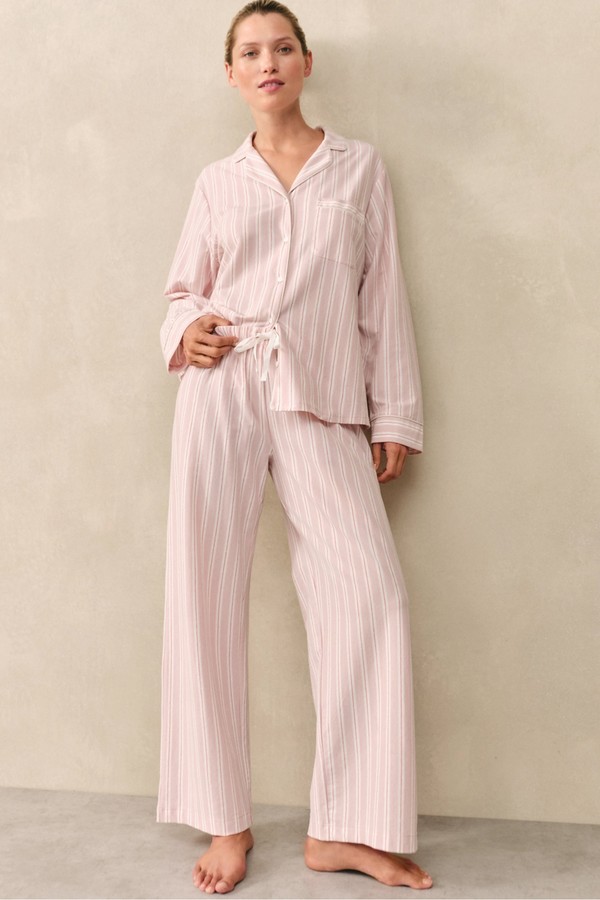 Brushed Jersey Stripe Relaxed Pyjama Set