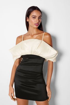 Panelled Mini Dress With A Gathered Neckline from Bershka