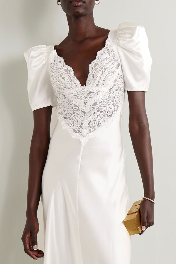 Lace-Trimmed Silk-Satin Gown from Rodarte