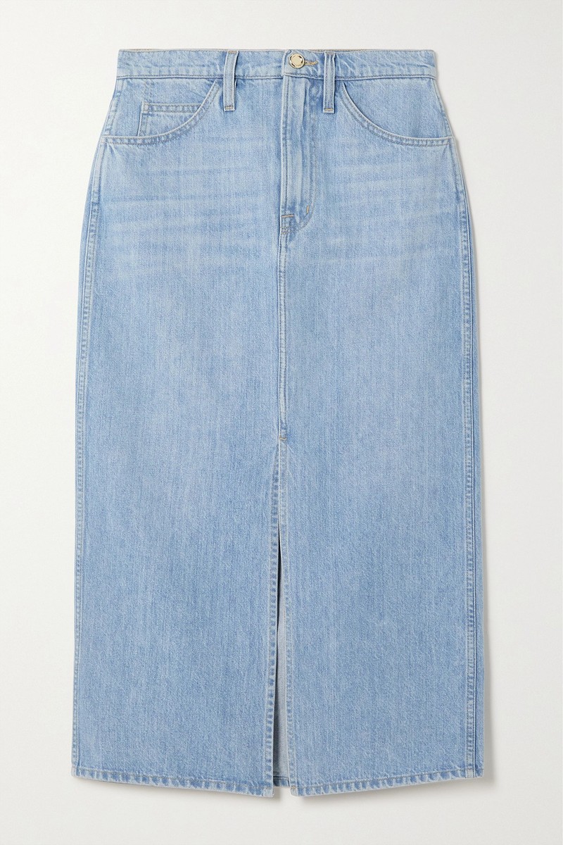 Le Italien Denim Midi Skirt from Frame