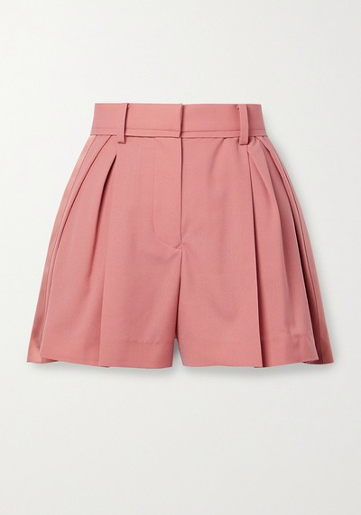 Satin-Trimmed Pleated Woven Shorts from Sacai